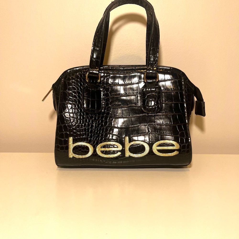 Bebe Fabiola Mini Croco Black purse
